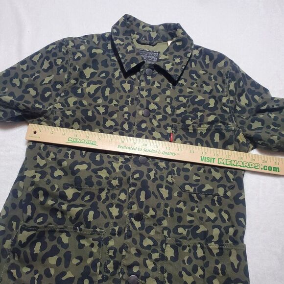 LEVIS ENGINEER JACKET SIZE SMALL MEN'S CHEETAH LEOPARD OLIVE GREEN BLACK - Picture 12 of 14